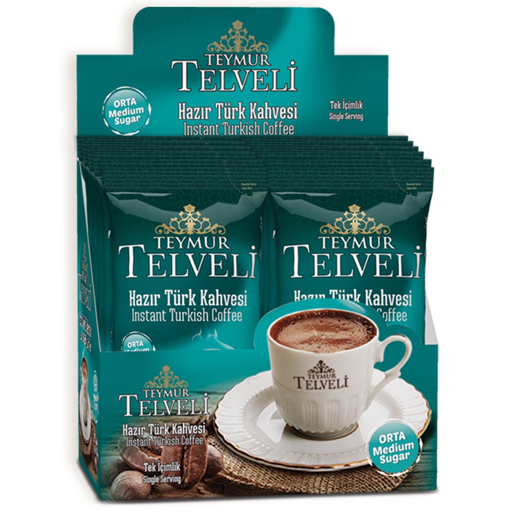 Telveli Hazır Türk Kahvesi Sadeortaşekerli X 12adet (shazili)