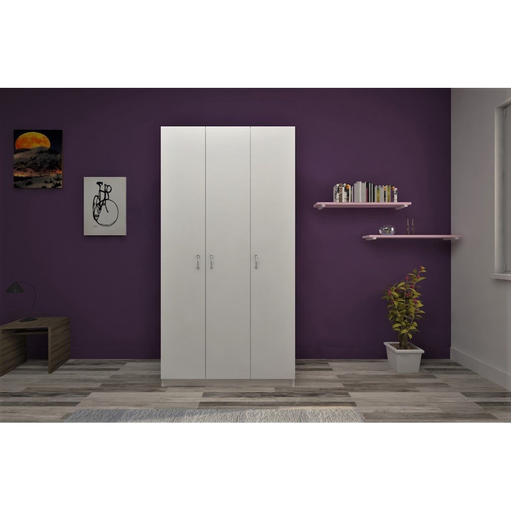 HOME ROYAL 3 Kapılı Gardrop Yatak Odası Gardolap Kapaklı