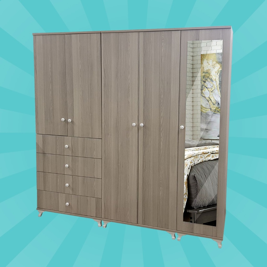 Turem Mobilya 5 Kapılı 4 Çekmeceli Aynalı Gardırop Turem Mobilya 5 Kapılı 4 Çekmeceli Aynalı Gardırop