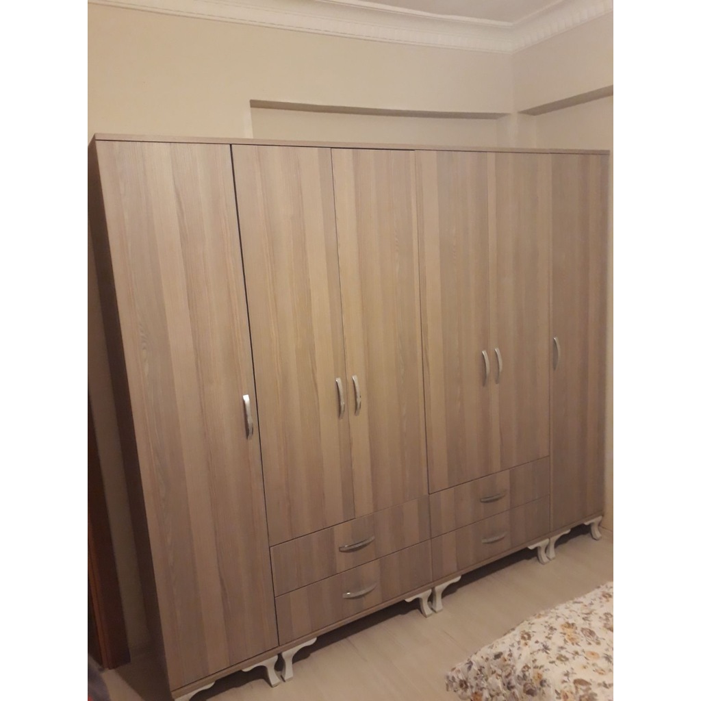 Turem Mobilya 6 Kapılı Gardrop Tamamı Mdf