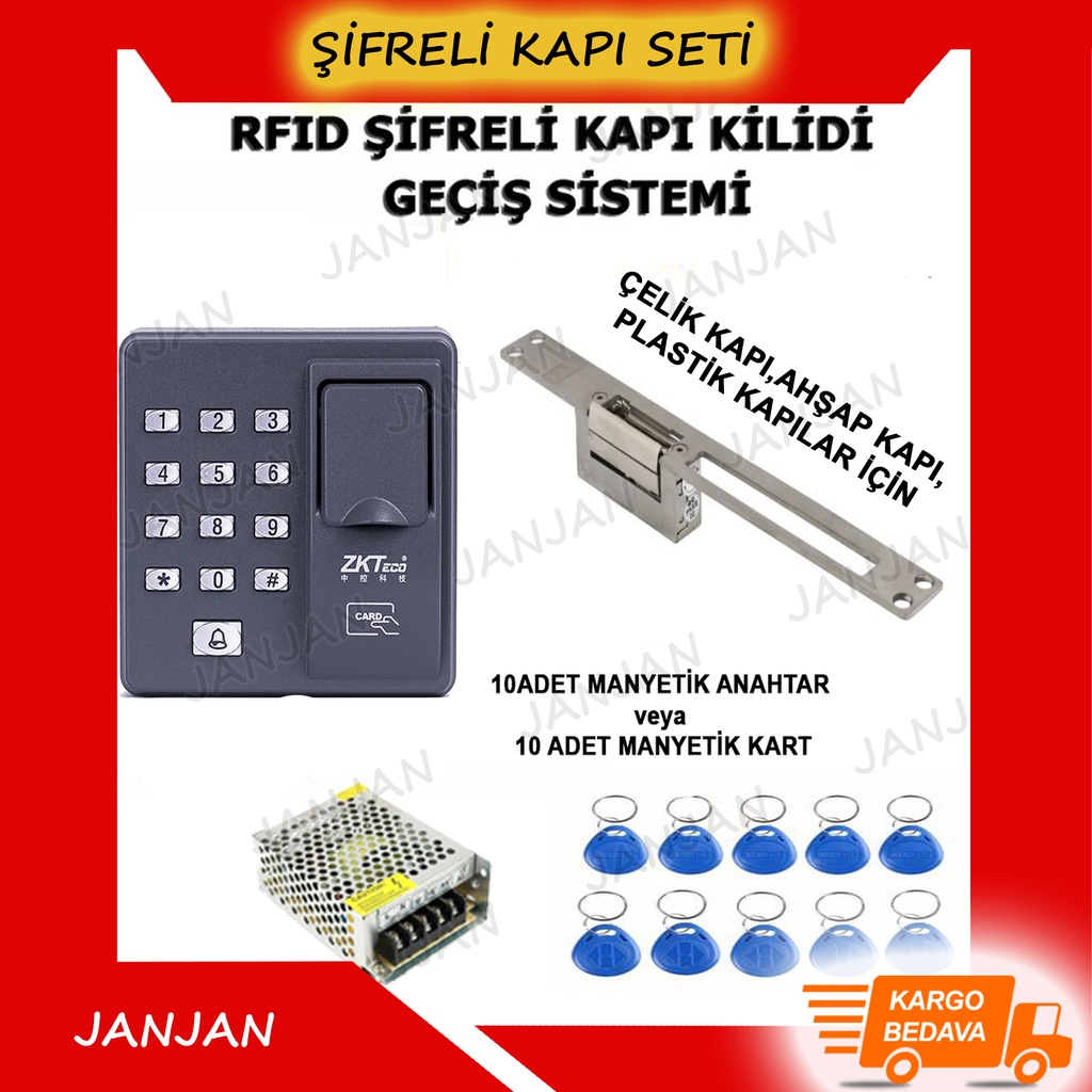 RFID Proximity Parmak İzi Okuyuculu Manyetik Şifreli Kapı Kilidi
