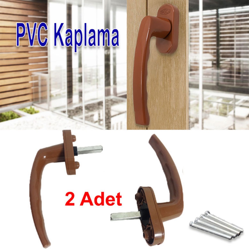 2 Adet Pvc Kaplama Pimapen Pencere Kapi Kolu Seti Kahverengi Fiyatlari Ve Ozellikleri