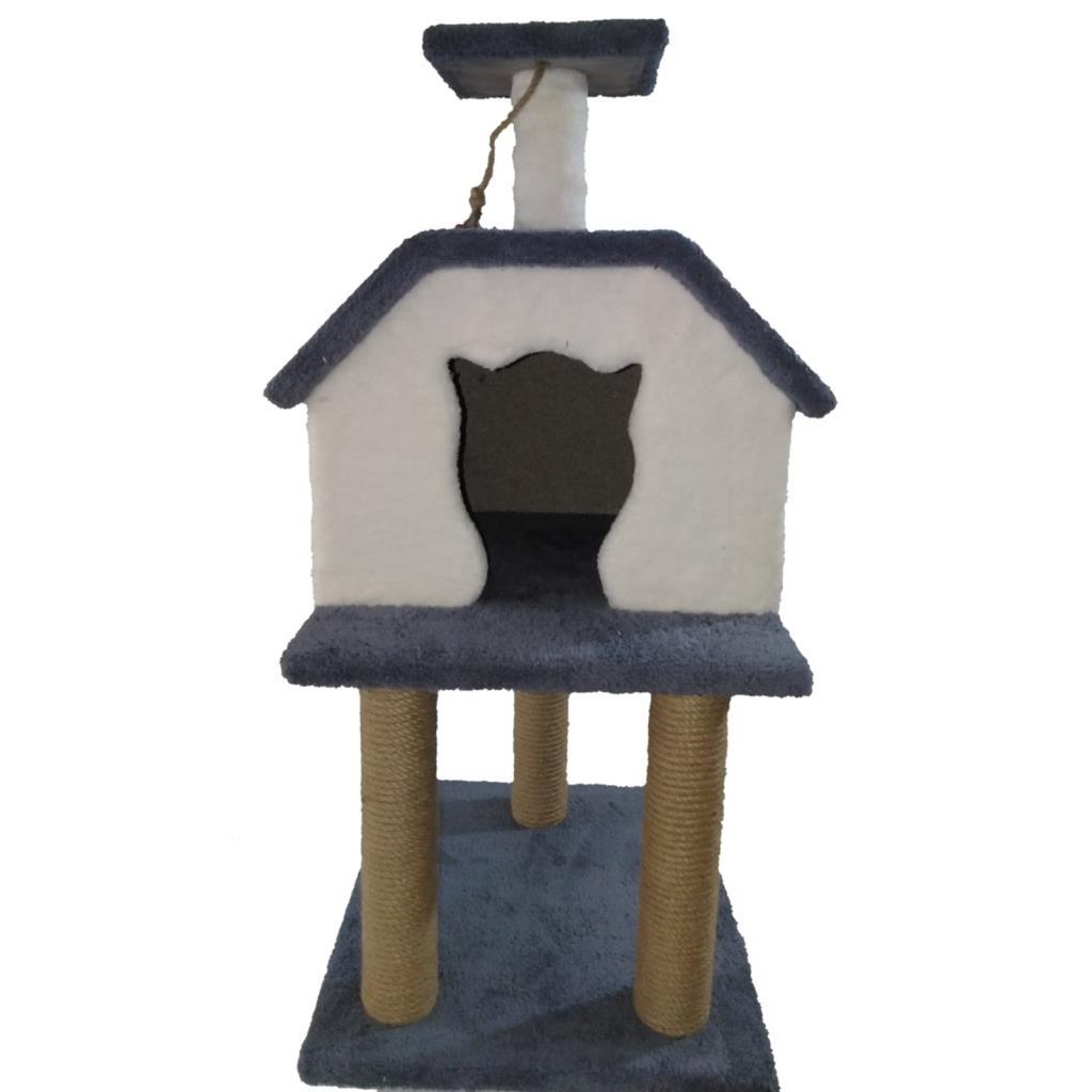 Çatılı Lüks Kedi Evi Tırmalamalı Kedi Kafalı Kapılı