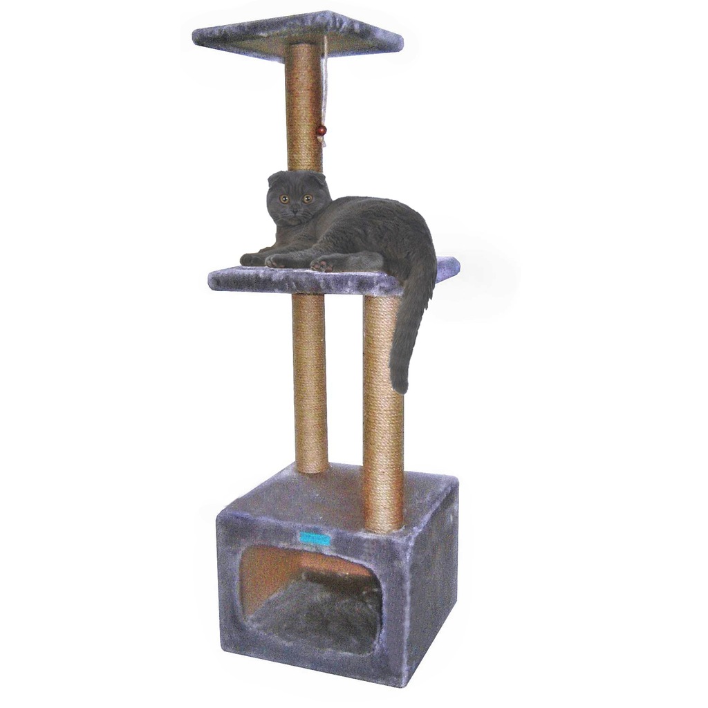 Tr2111 Turkuaz Pet Draco 3 Katlı Kedi Evi, Tırmalama Tahtası