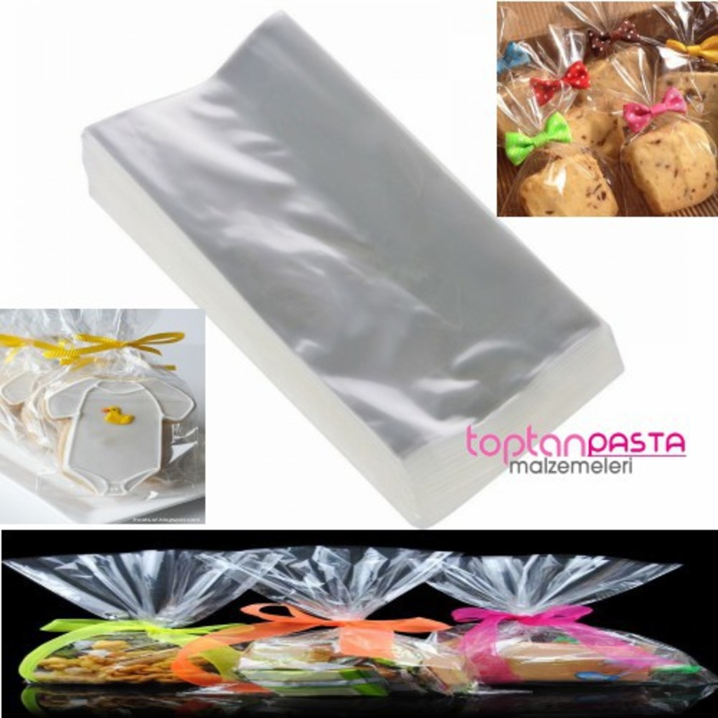 Parlak Jelatin Kurabiye Poşeti 10x20cm (100 Adet) Fiyatları ve