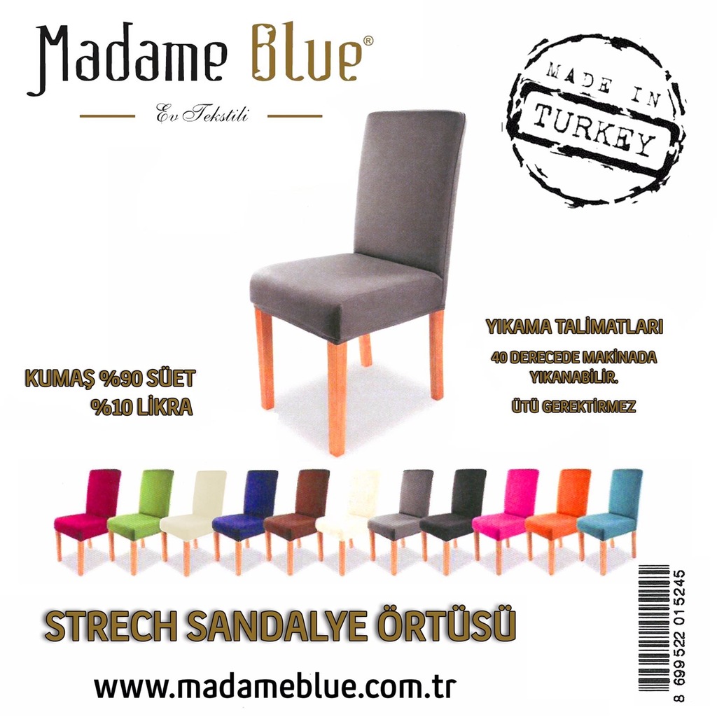 Orjinal 1.kalite Streç Süet Esnek Sandalye Kılıfı Örtüsü
