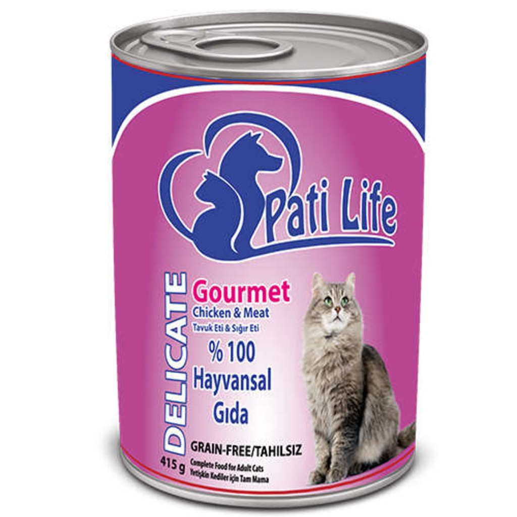 24'Lü Pati Life Tavuk ve Sığır Etli Kedi Konserve Mama 415 Gr