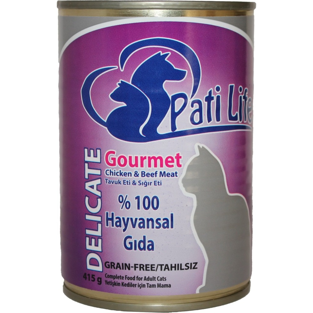 24'Lü Pati Life Tavuk ve Sığır Etli Kedi Konserve Mama 415 Gr