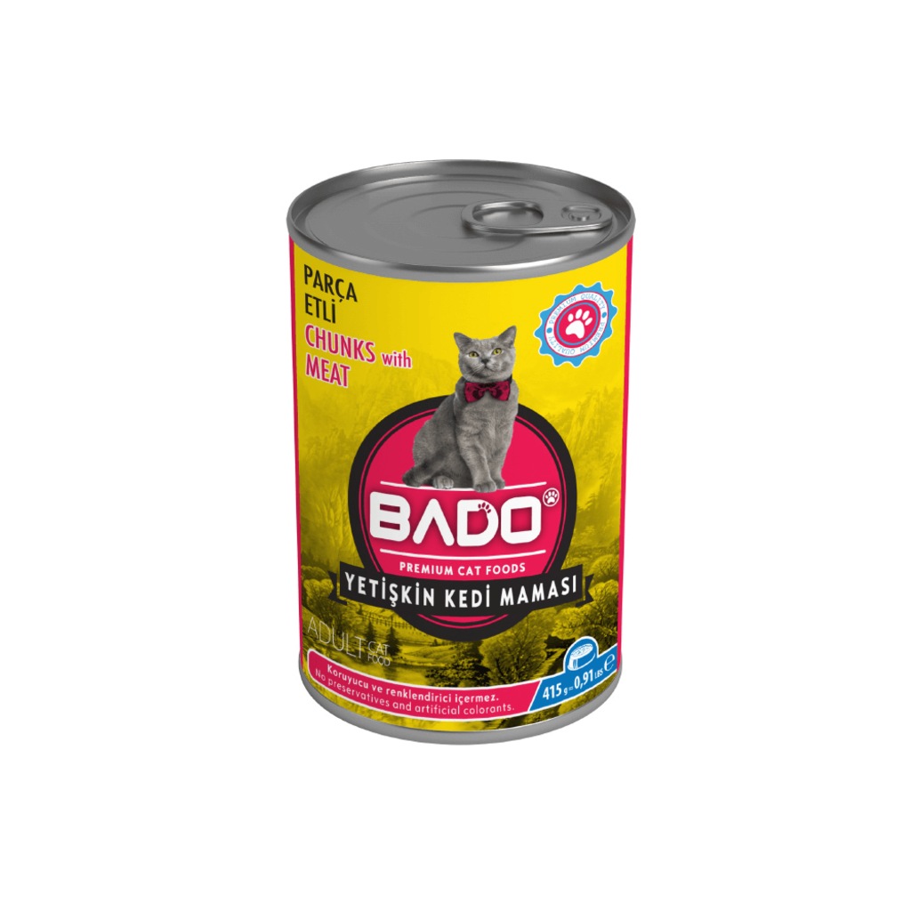 BADO YETİŞKİN YAŞ KEDİ MAMASI ETLİ 415 GR
