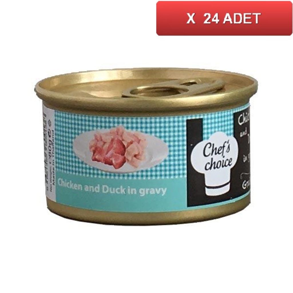 Chefs Choice Tavuklu Ördekli Soslu Kedi Konservesi 80 Gr(24 ADET)