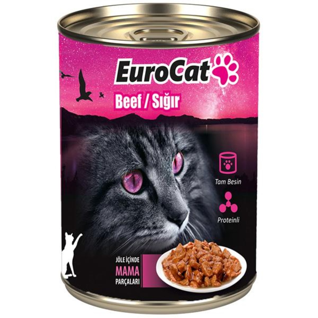 EuroCat Kedi Konservesi Biftekli 415 Gr