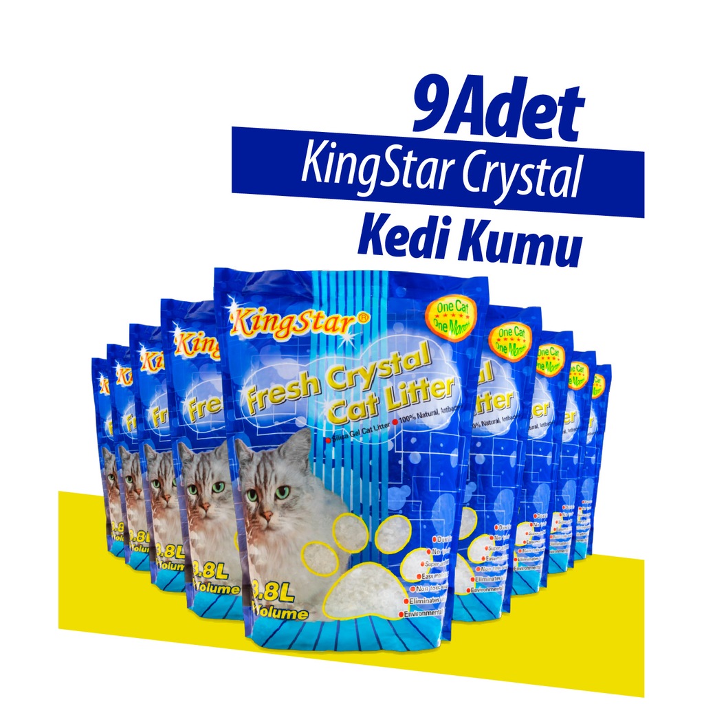 Kingstar 9 Adet 3.8 LT Silica Kristal Kedi Kumu Fiyatları ve Özellikleri