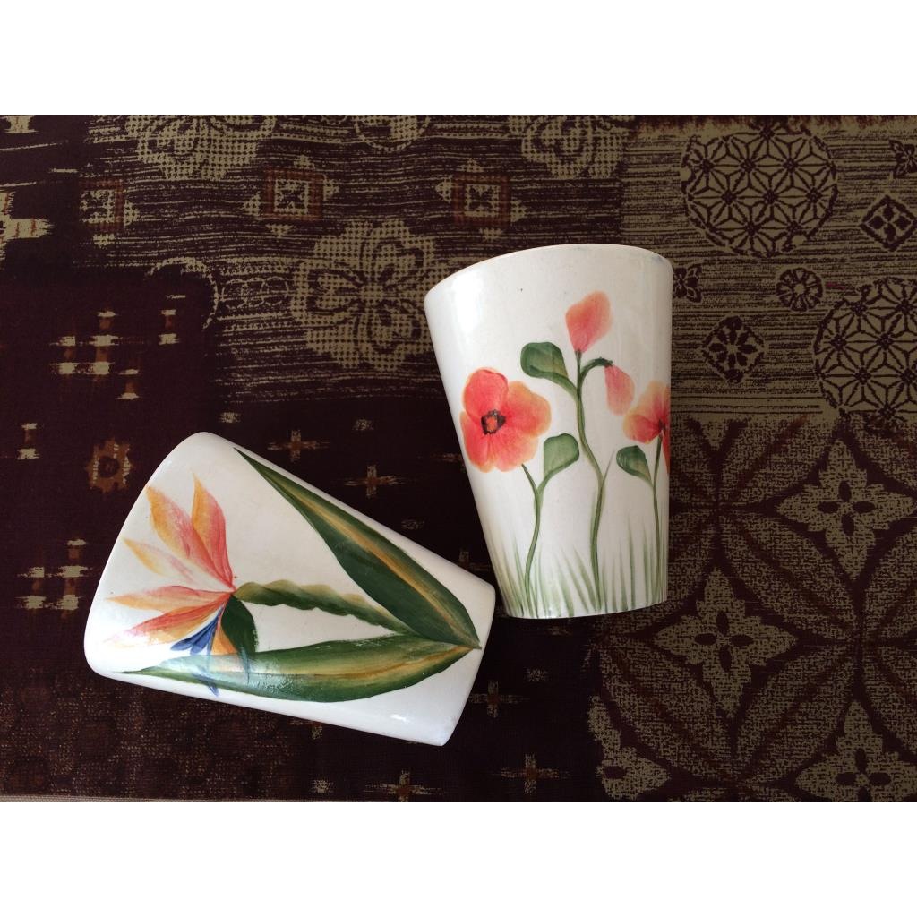 Çiçekli Bardaklar - İkili Set
