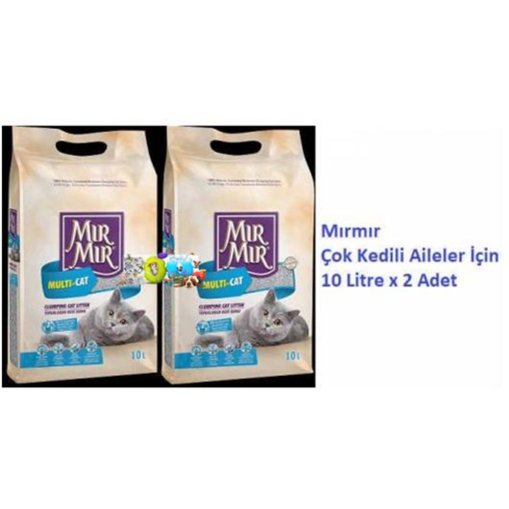 10 Lt x2 Mırmır Bentonit Multicat(Birden çok kedi için)Kedi Kumu