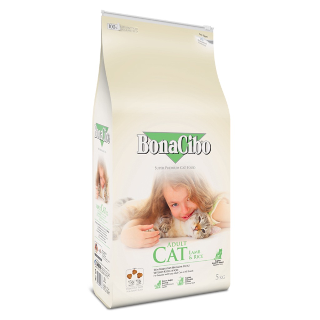 BonaCibo Adult Cat Lamb & Rice Kuzu Etli ve Pirinçli Yetişkin 4kg