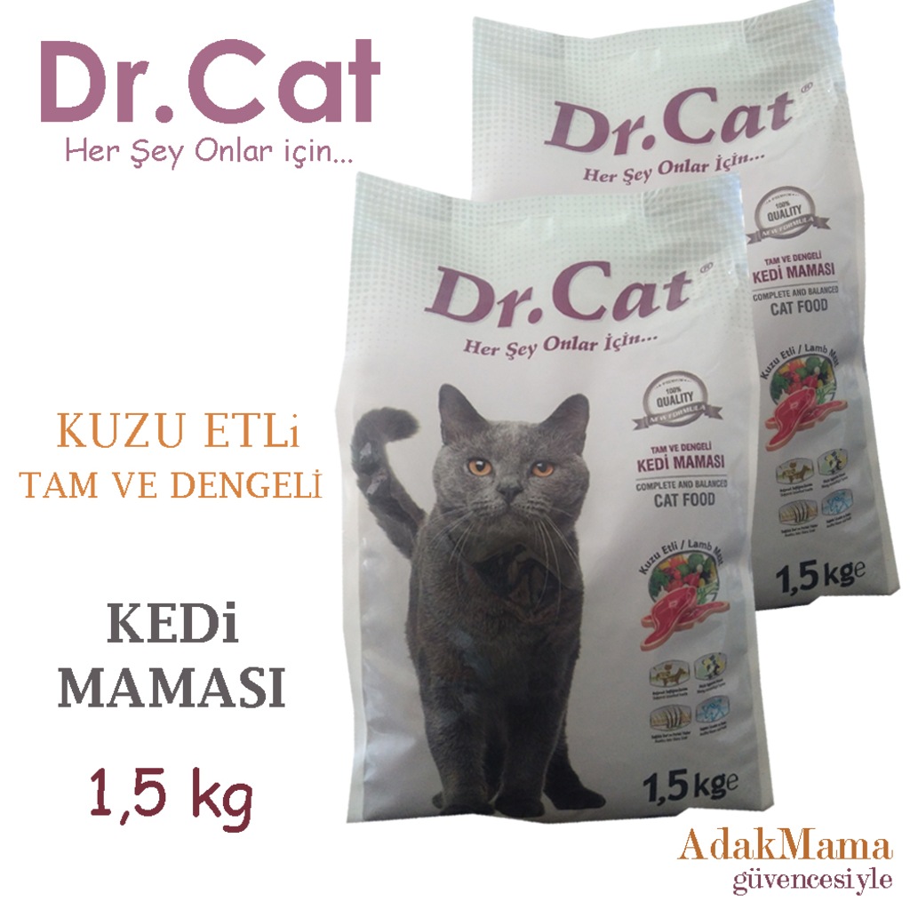 En Ucuz Dr.Cat Kuzu Etli Kedi Maması, 1,5 Kg