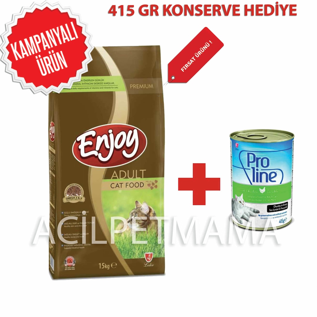 Enjoy Tavuklu Kedi Maması 15 kg Yaş Mama Hediyeli Fiyatları ve Özellikleri