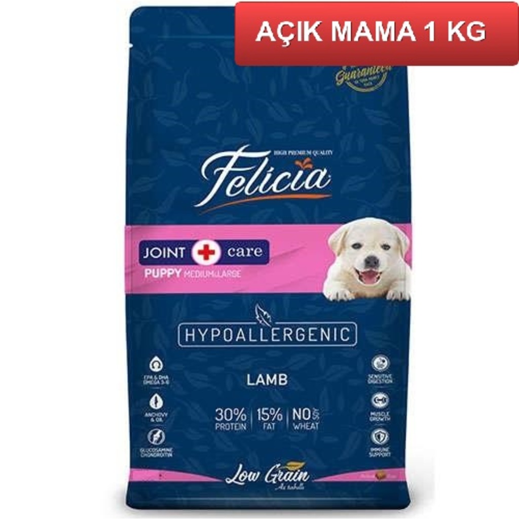 Felicia Kuzulu Orta Büyük Irk Yavru Köpek Maması 1 Kg AÇIK