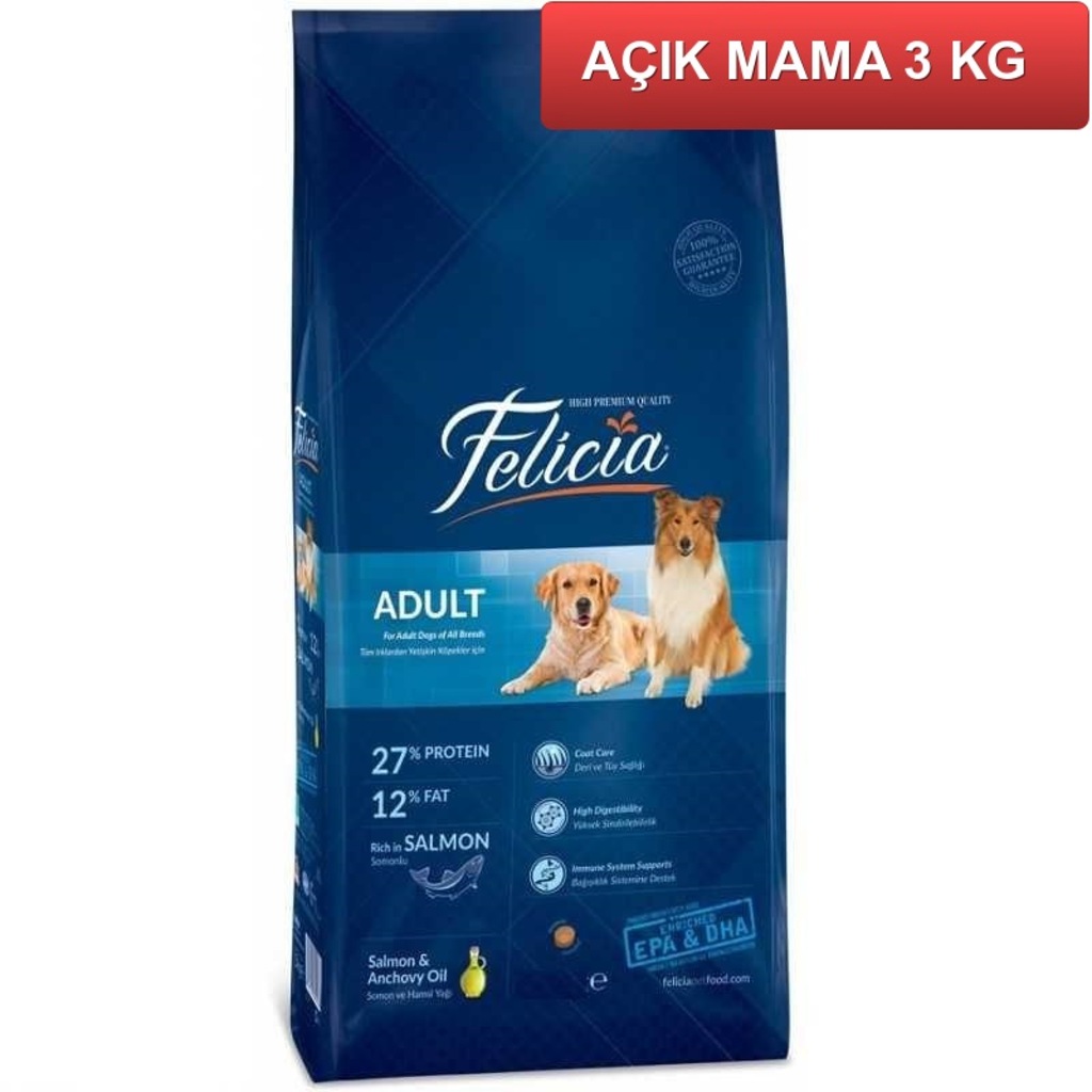 Felicia Somonlu Yetişkin Köpek Mamas 3 kg AÇIK