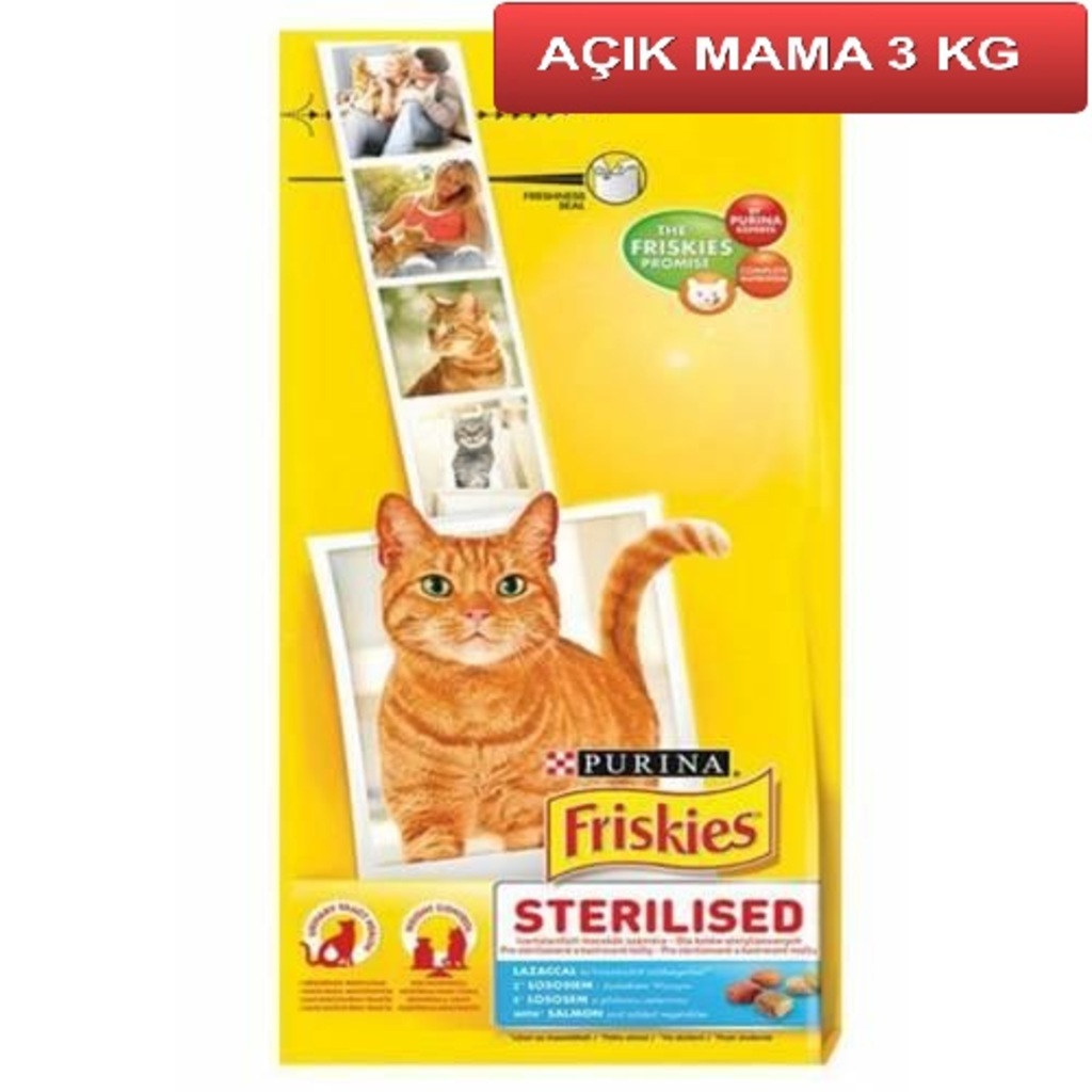 Friskies Sterilised Somonlu Kısırlaştırılmış Kedi Mamasi 3Kg AÇIK