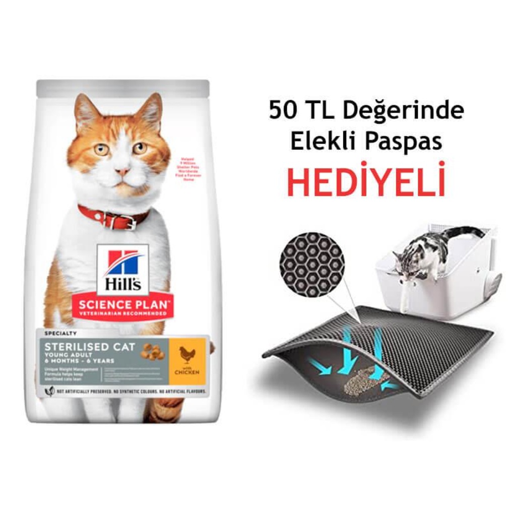 Hills Young Sterilised Tavuklu Kısırlaştırılmış Kedi Maması 3 Kg