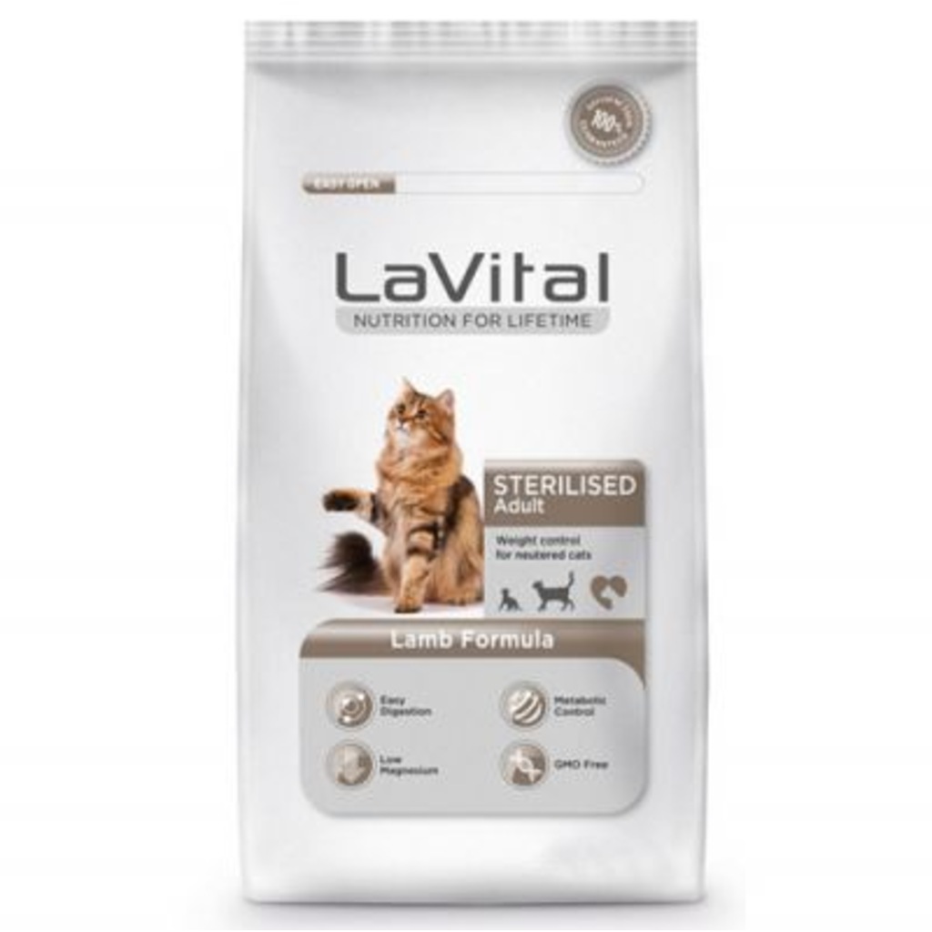 LAVITAL Kışırlastırılmış Kuzu Etli Yetişkin Kedi Maması 12 KG