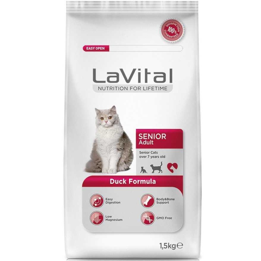 LaVital Ördekli Yaşlı Kuru Kedi Maması 1.5 Kg