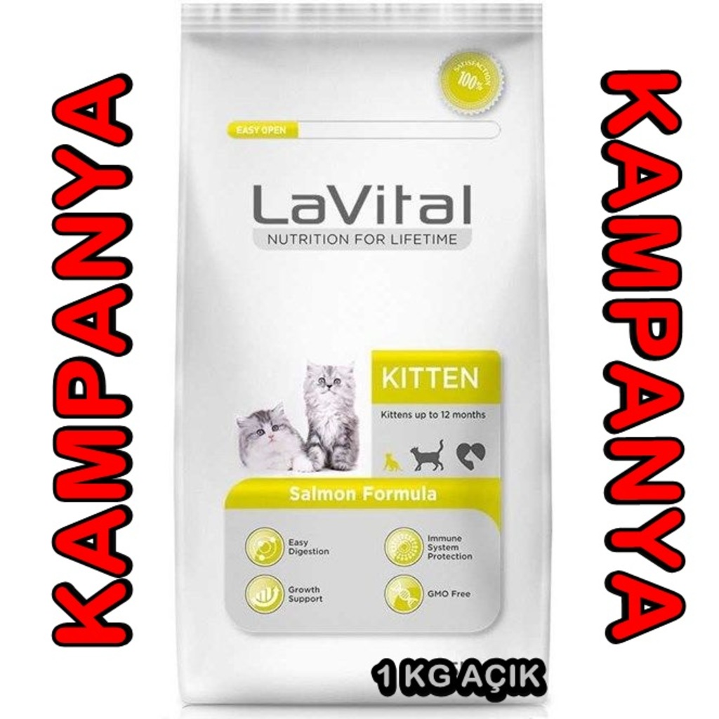 LAVİTAL YAVRU KEDİ MAMASI SOMONLU 1 KG AÇIK