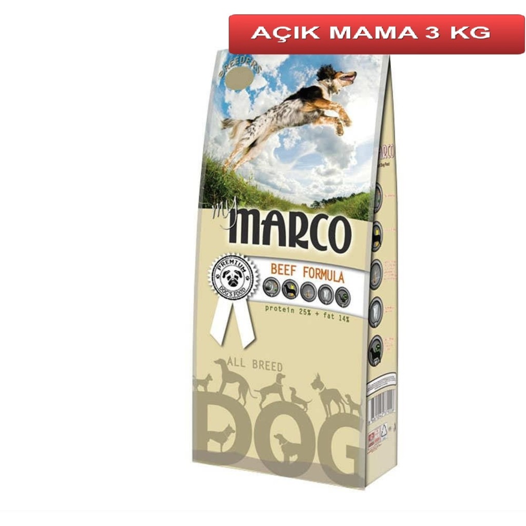 Marco Sığır Etli Biftekli Yetişkin Köpek Maması 3 Kg AÇIK