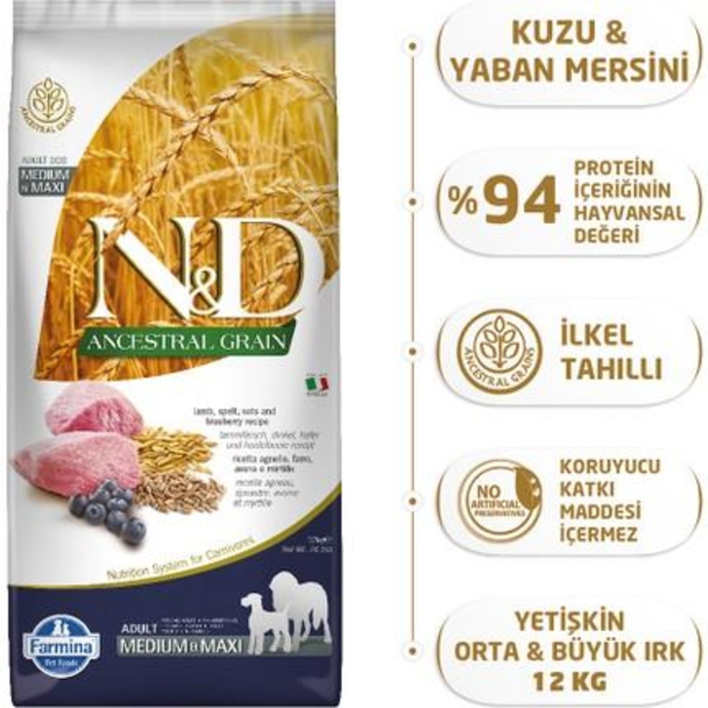 Nd Düşük Tahıllı Kuzu Etli Kuru Köpek Maması 12 Kg