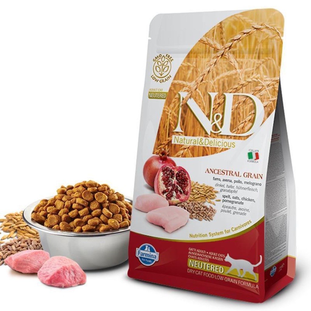 ND Düşük Tahıllı Sterilised Tavuklu Narlı Kısır Kedi Maması 10 Kg