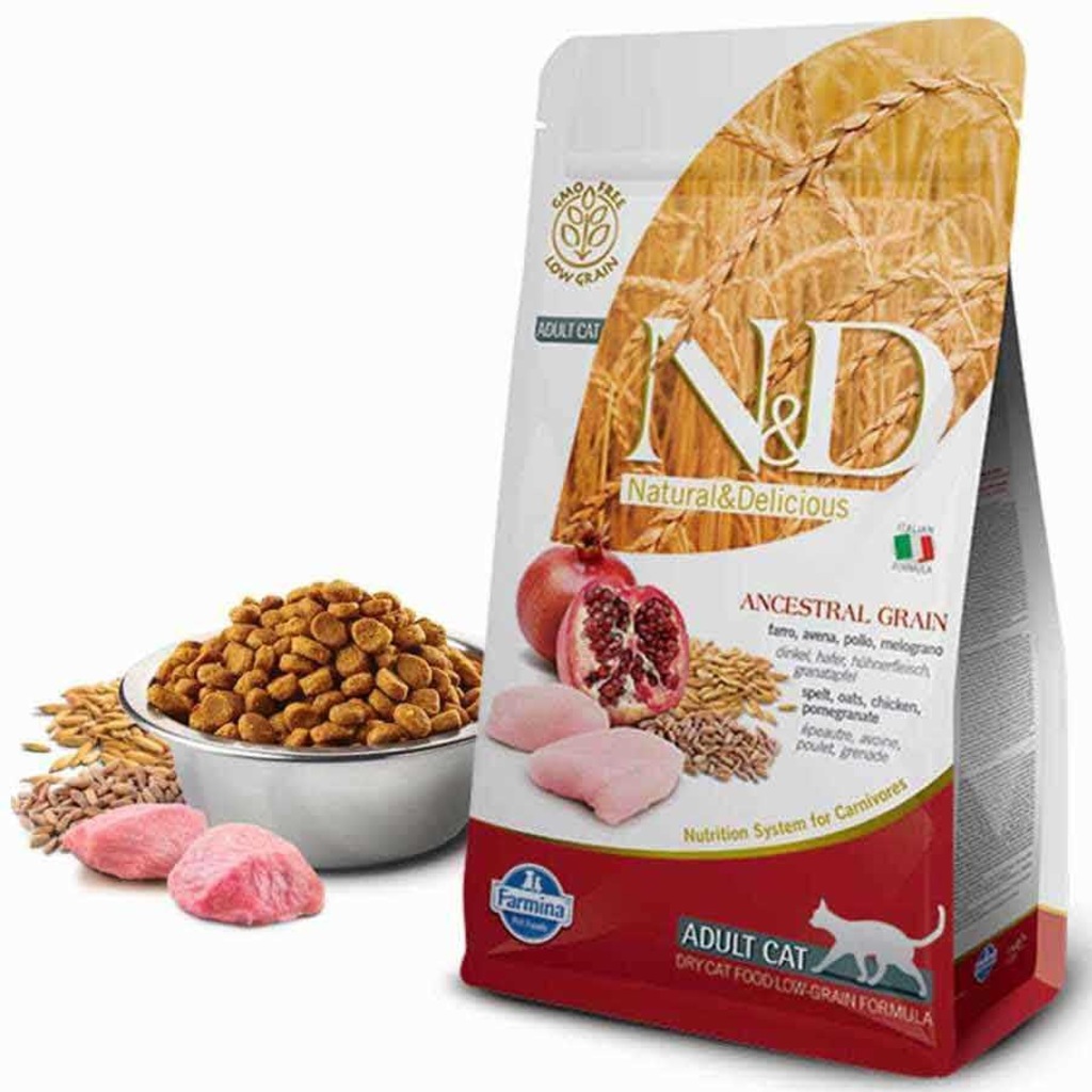 ND Düşük Tahıllı Tavuk Etli ve Narlı Kedi Maması 10 Kg