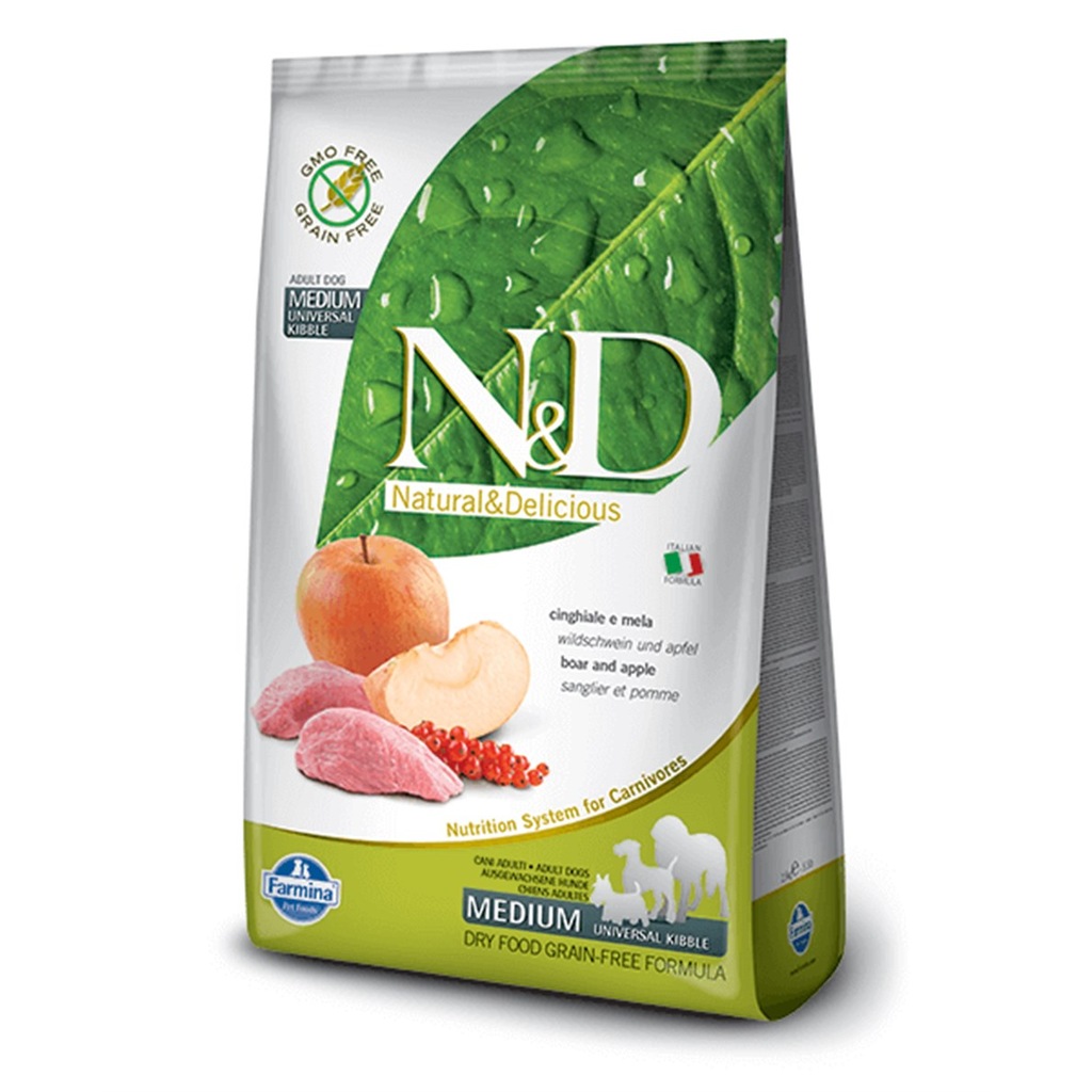 N&D Yaban Domuz & Elmalı Adult Medium Köpek Maması 12 Kg