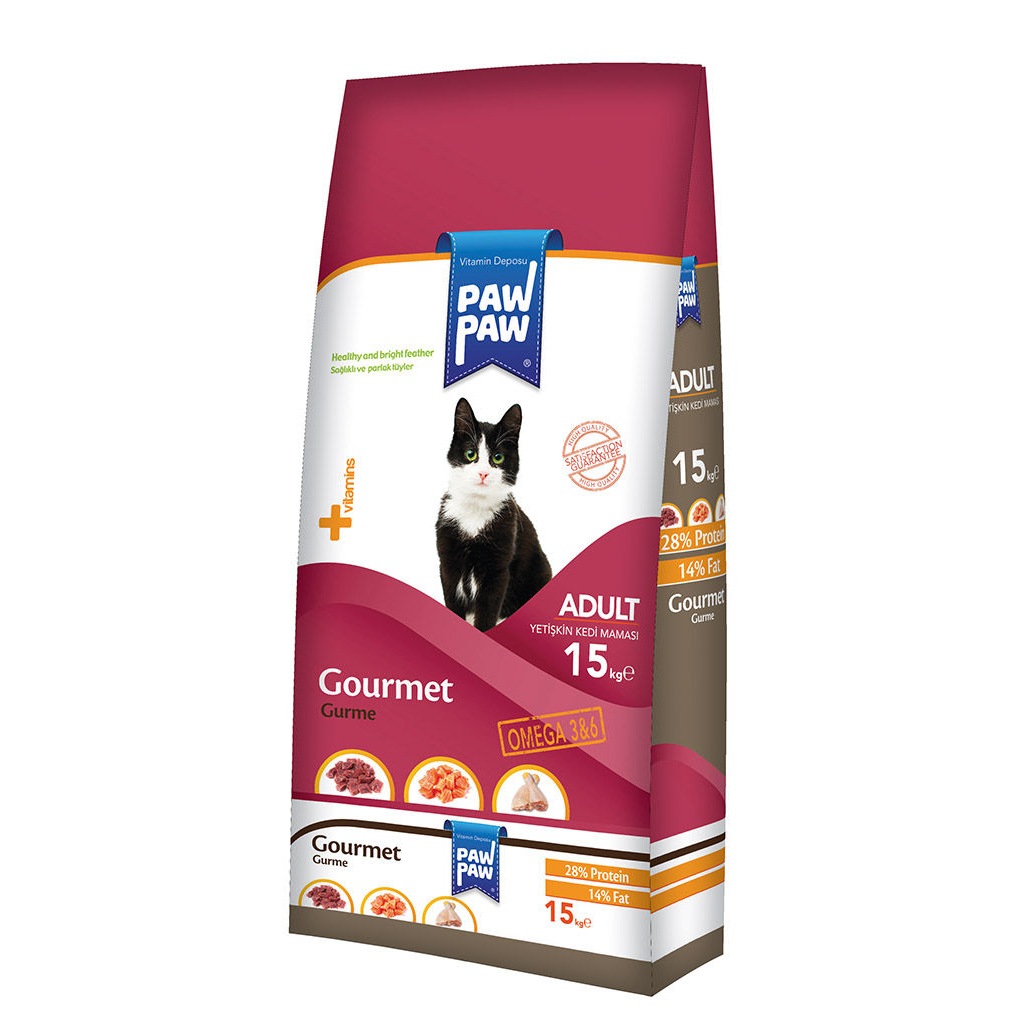 Paw Paw Gourmet Gurme(Renkli) Yetişkin Kedi Maması 15 Kg SKT/2021