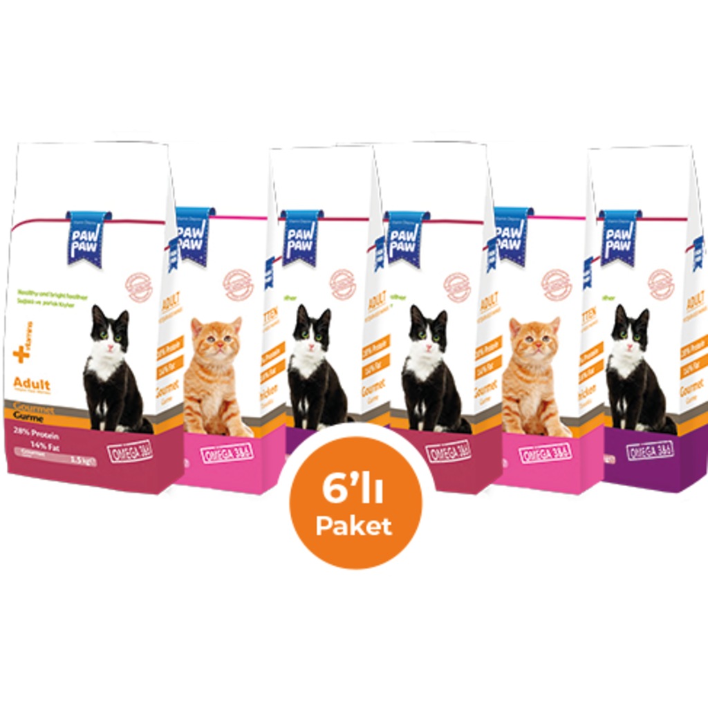 Paw Paw (Pawpaw) Balıklı Kedi Maması 1000 gr x 6 Adet