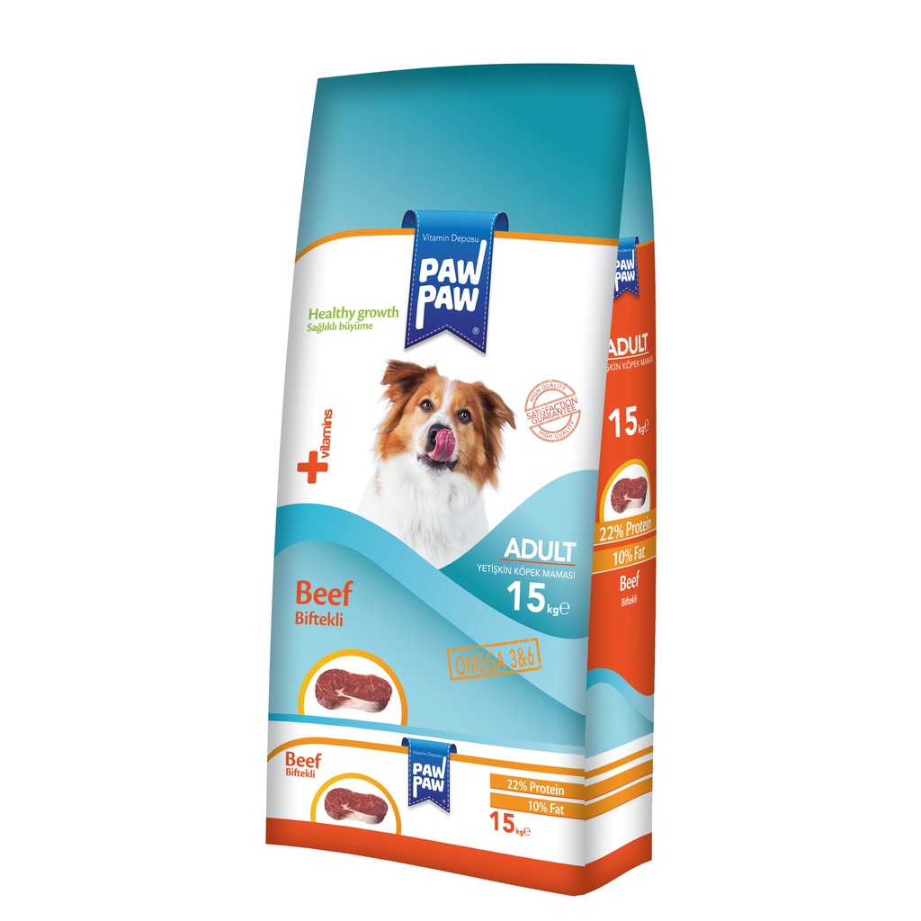 Paw Paw (Pawpaw) Biftekli Köpek Maması 15 kg (Yeni Üretim)