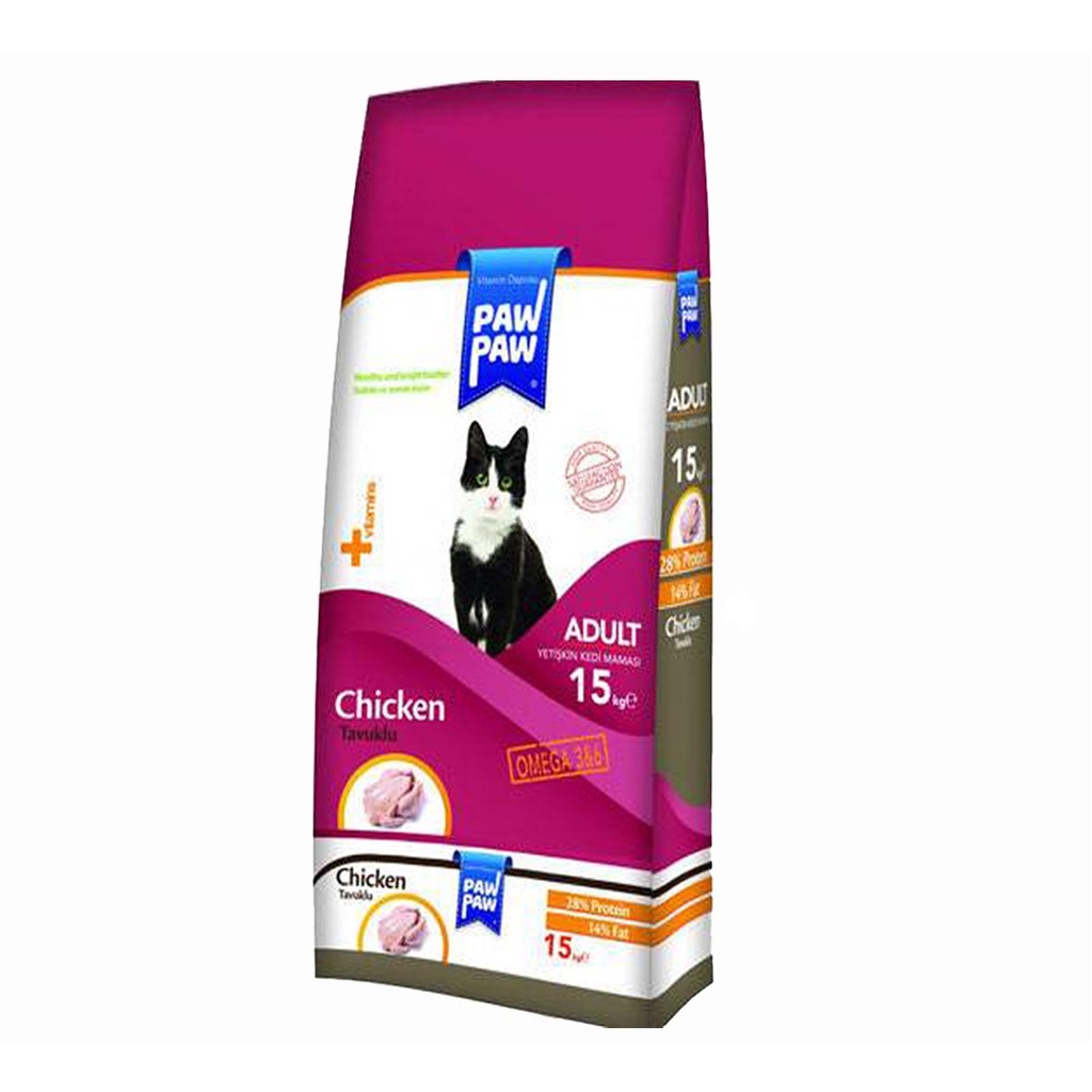 PAW PAW TAVUKLU 15 KG YETİŞKİN KEDİ MAMASI ( MNG KARGO) SKT 2020