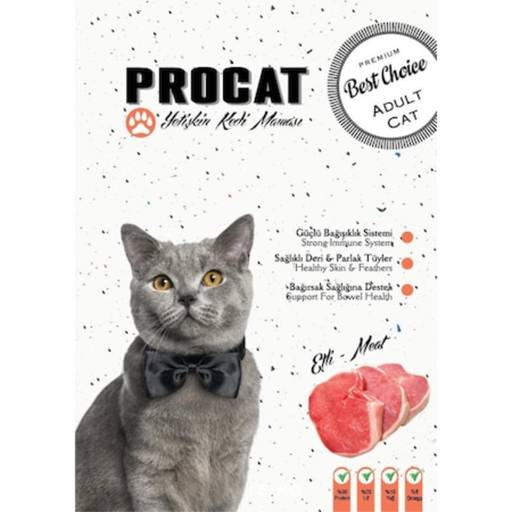 Procat Etli Yetişkin Kedi Maması 15 Kg Fiyatları ve Özellikleri