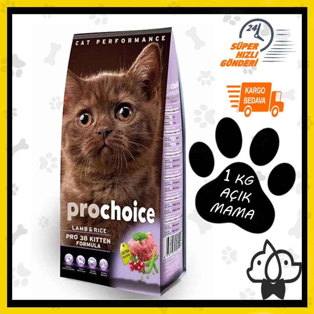 Prochoice Kitten Kuzu Etli Yavru Kedi Maması 1 Kg Açık