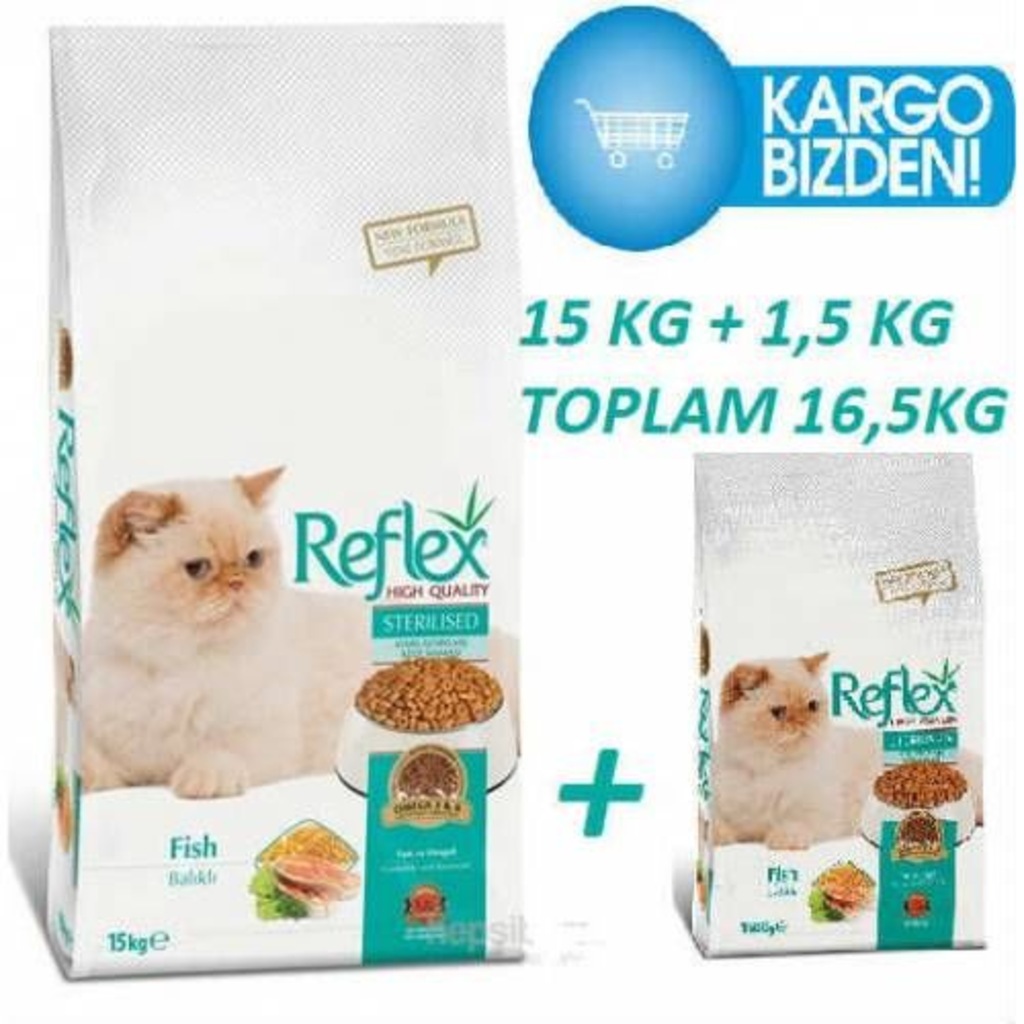 Reflex Balıklı Sterilised Kısır Kedi Maması 15 Kg + 1,5 Kg