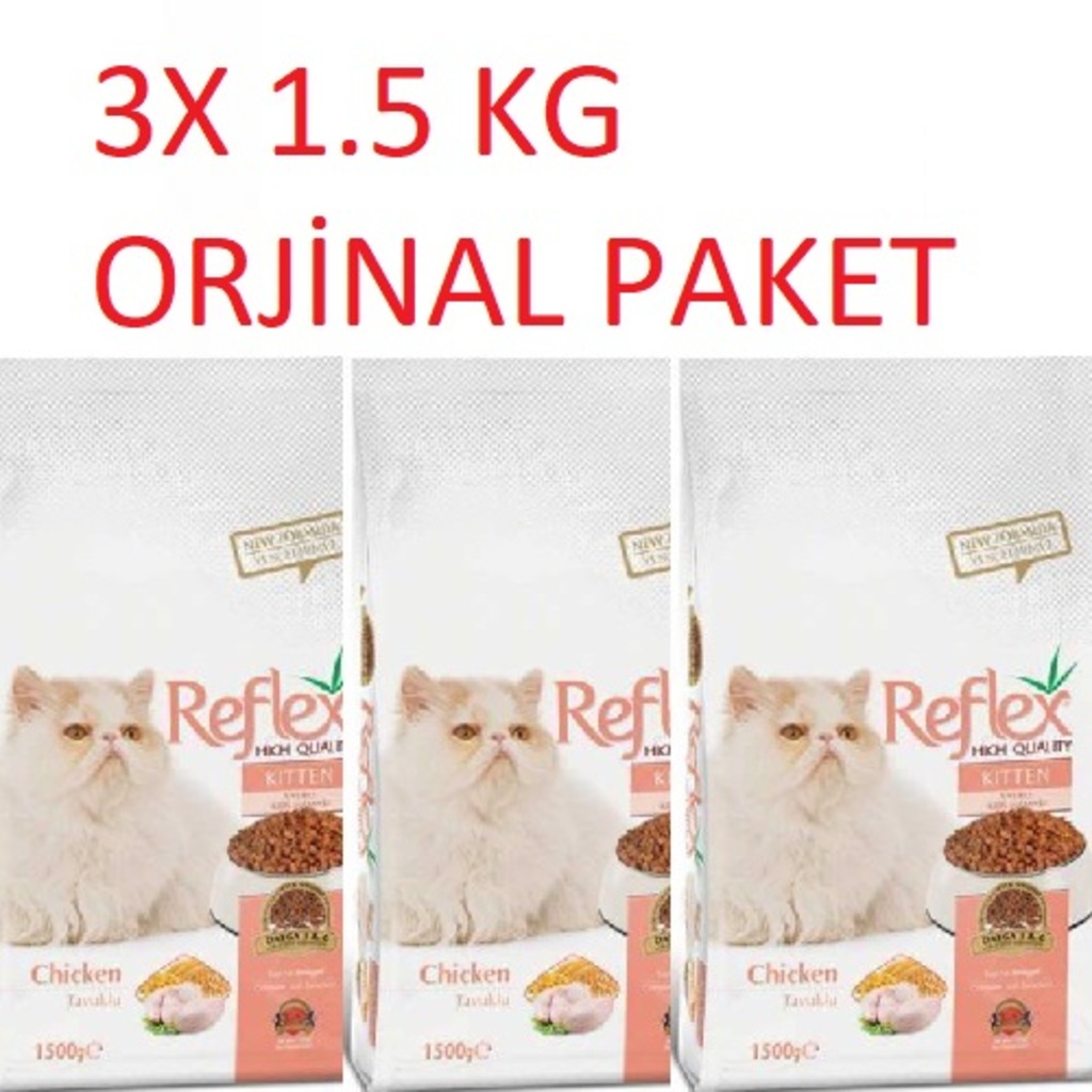 Reflex Yavru Kedi Maması 3 X 1,5 KG (Kitten) ORJİNAL PAKET