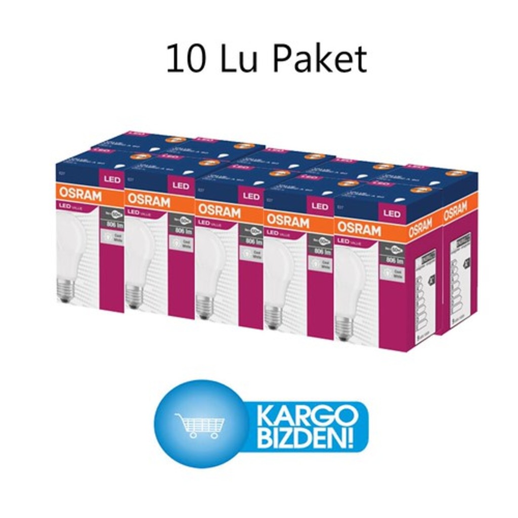 OSRAM Led Value 8,5W Beyaz Ampul 10'lu Paket