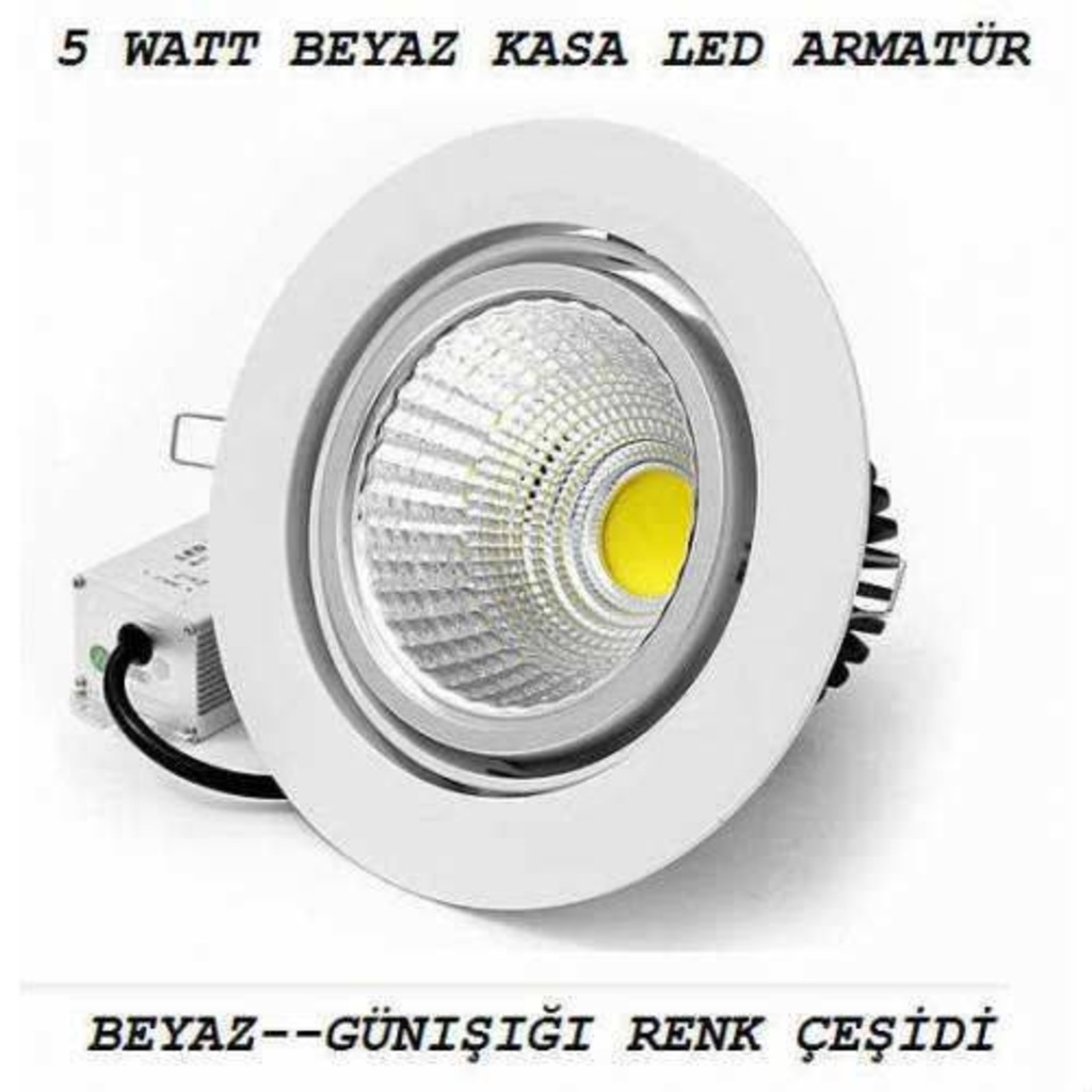 5 WATT BEYAZ KASA COB LED ARMATÜR BEYAZ 5 ADET KARGO BEDAVA