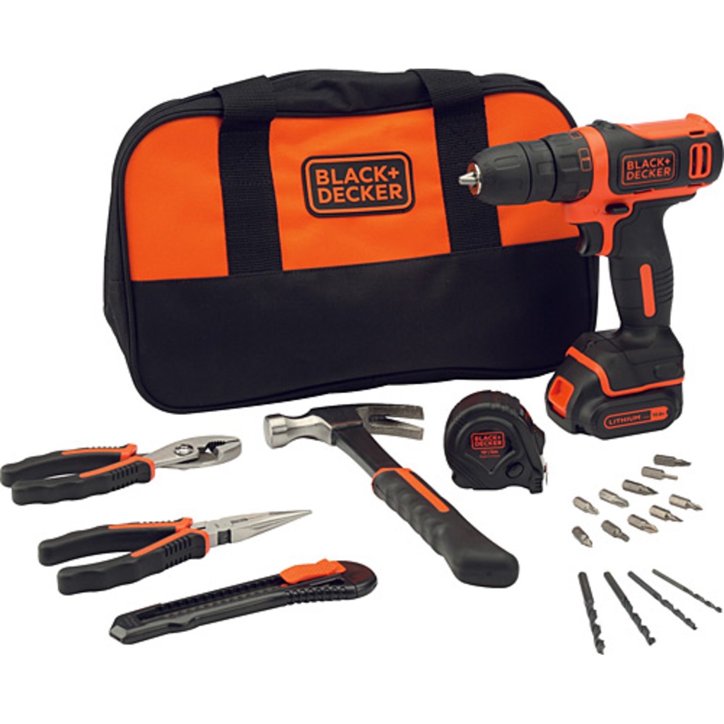 Black&Decker Bdcdd12HTSA 10.8v Şarjlı Matkap + 19 Parça SET