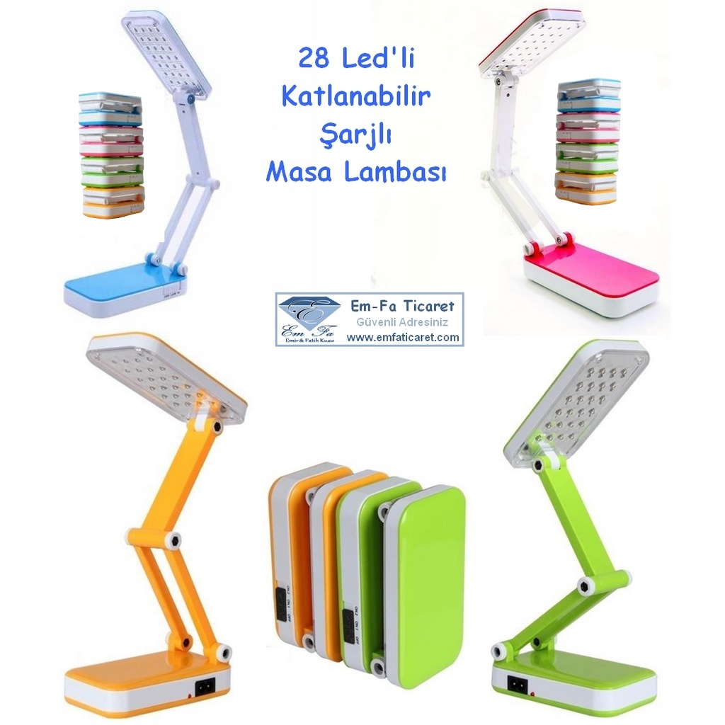 Katlanabilir Şarjlı Masa Lambası 28 Led Ev Ofis Ders Çalışma Lamb