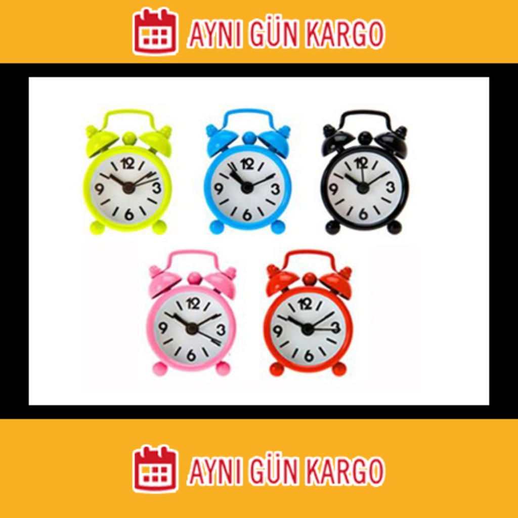Rengarenk Dekoratif Mini Alarmlı Masa Saati