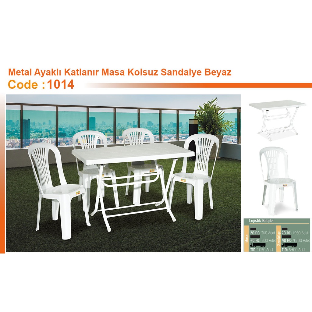 Comfort Leylak Monoblok 4 Adet Plastik Sandalye 70x120