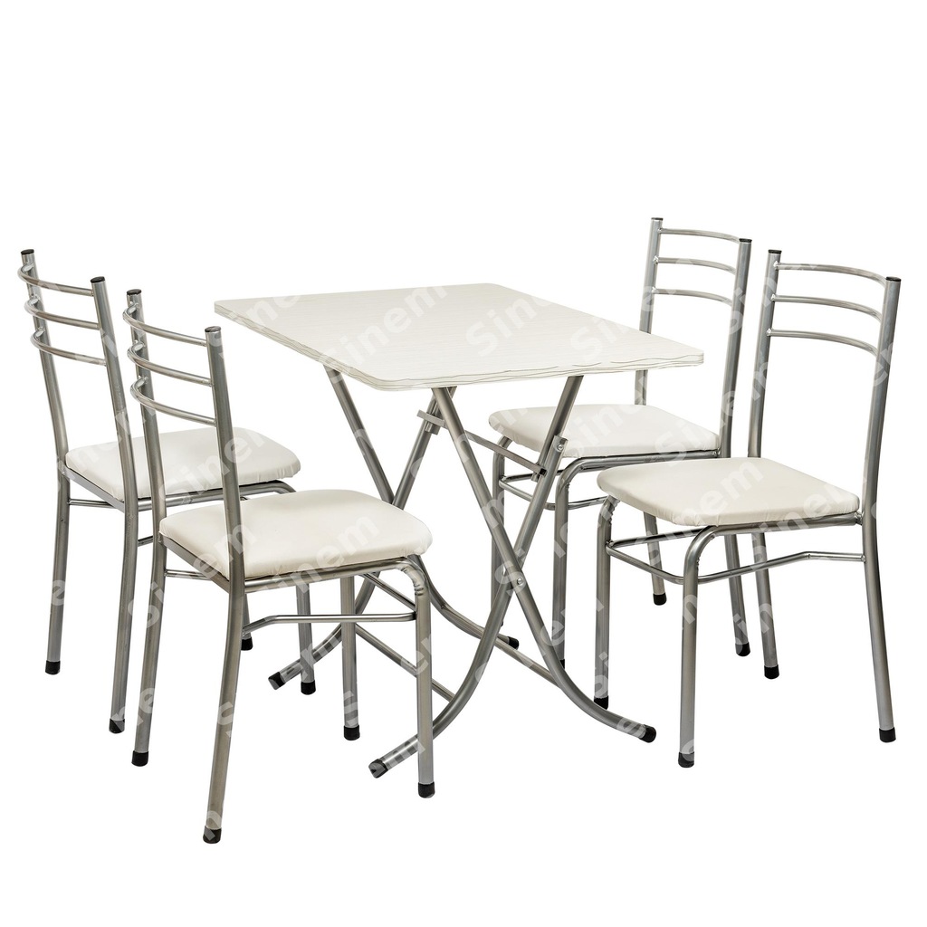 Sinem Muftak Balkon Masa Sandalye Takımı Set70x110 Whtm