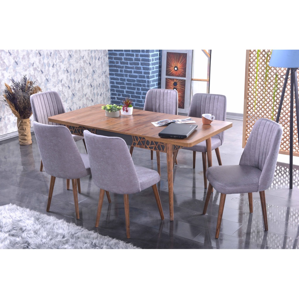 Stoker Moena Yemek Masa Takımı,Salon Yemek odası(GRİ