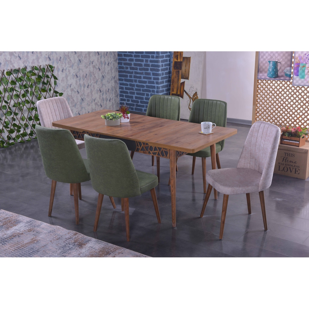 Stoker Moena Yemek Masa Takımı,Salon Yemek odası(HAKİ KREM) Fiyatları